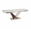 Stół REX Ceramiczny Rozkładany 160-220 cm Biały Marmur/Kaszmir