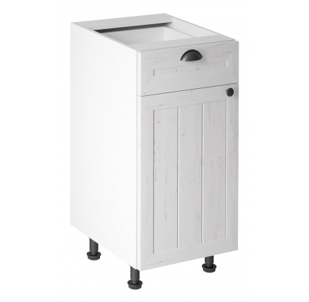 Konyhai alsó szekrény - PROWANSJA D40S1 - Bal, Fehér/Andersen Fenyő