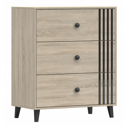 Komód 3S - FOX 02, Sonoma Tölgy