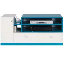 TV komód MOBI MO12, Fehér Lux / Türkiz