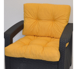 Polstr na křeslo z umělého ratanu - látka žlutý melír