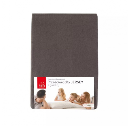 Prześcieradło JERSEY szare - 200 x 200