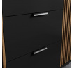 Meorati 185 Szafa Czarny/Dąb Artisan Czarny Mat, Dąb Artisan 185x200