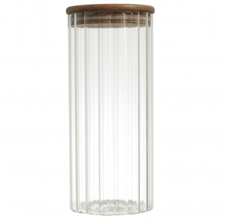 Tárolóüveg akácfa fedéllel 1,1l