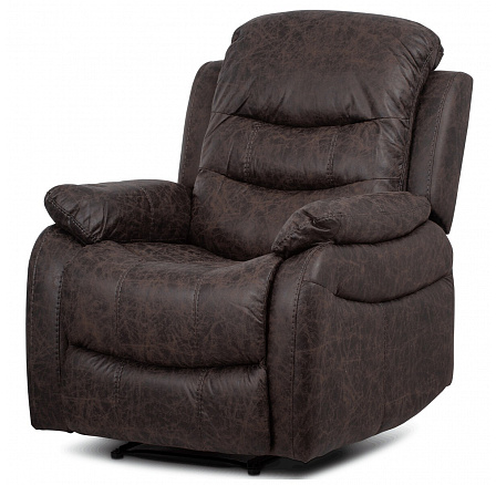 Polohovací křeslo, hnědá, látka, TV-4086 BR