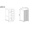 LINKaSTYLE LS-11 ruhásszekrény, Kasmír/Fekete