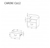 CARINI éjjeliszekrény - CA12, világos grafit/fehér briliáns/nash tölgy