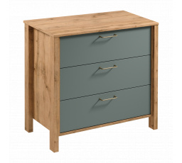 INDYGO K3S komód, Wotan tölgy/Zöld