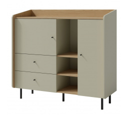 ALESSIO AE 8 komód, Eukaliptusz/Baltic Dune Tölgy