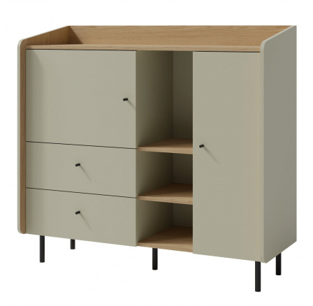 ALESSIO AE 8 komód, Eukaliptusz/Baltic Dune Tölgy