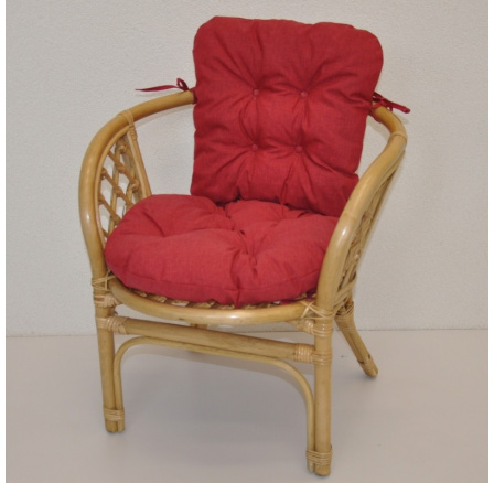 Ratanové křesílko dětské Bahama polstr vínový melír