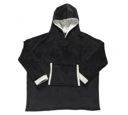 Bélelt kapucnis pulóver zsebbel/ snuddie fekete