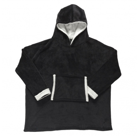 Bélelt kapucnis pulóver zsebbel/ snuddie fekete