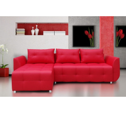 Rohová universální sedací souprava SARA, Červená Ekokůže 10