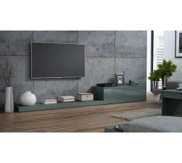 TV komód LIFE, szürke/fényes szürke