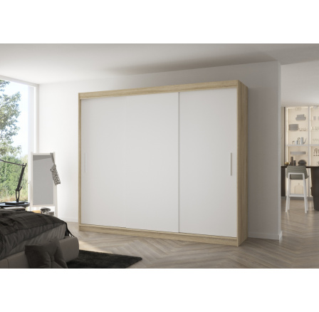 ANTOS 250 tolóajtós szekrény Sonoma+Fehér