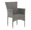 Zahradní židle, kov, polyratan, šedá, AZC-S2118 GREY