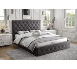 ŁÓŻKO ROMA - 140x200 , Drewniany , Odcienie szarości