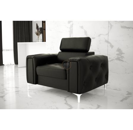 FOTEL ORION SKÓRA NATURALNA - Skóra czarna