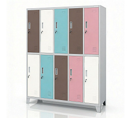 BHP ruhásszekrény 10 ajtós szürke-pasztell: BARTEK 1360 x 1720 x 450 mm