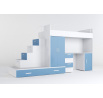 Vyvýšená postel PARADISE 5, Bílá Modrá mat