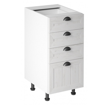 Konyhai alsó szekrény - PROWANSJA D40S4, Fehér/Andersen fenyő