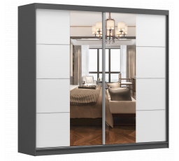 MULTI 38 Gardróbszekrény, Szürke/Fehér