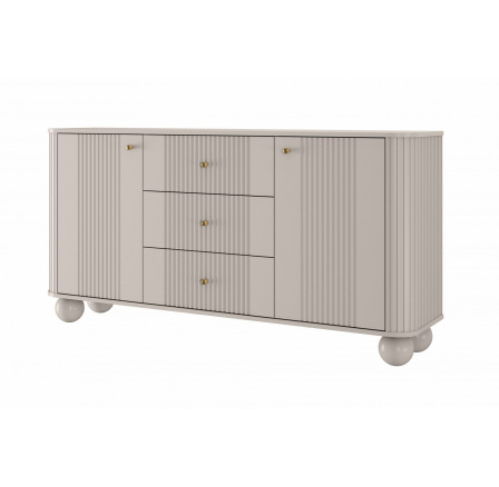 Komoda z szufladami Vesper 160 cm - kaszmir / złote uchwyty / nogi kule