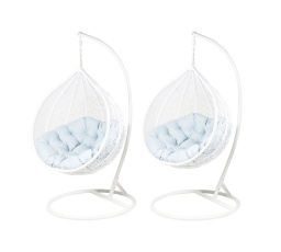 Függő kerti székek - fehér szürke ülés - 1+1 F-03 készlet