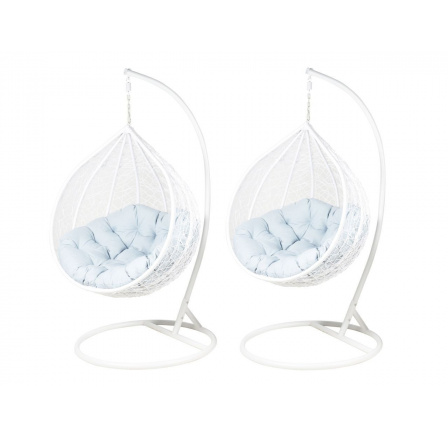 Függő kerti székek - fehér szürke ülés - 1+1 F-03 készlet