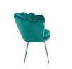 Zöld bársony fotel /ezüst lábak/ FR1-FX
