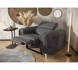 FOTEL ORION RELAX SKÓRA NATURALNA - Skóra szara