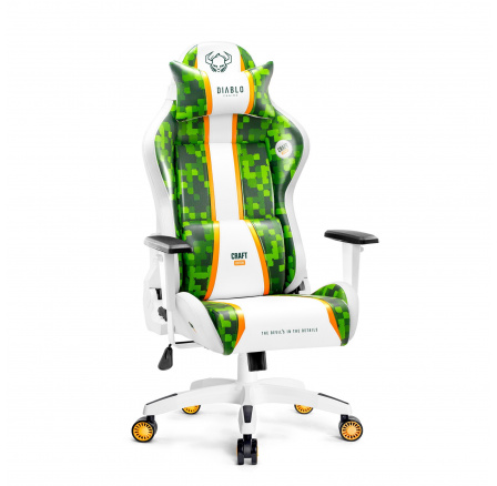 Játék szék One 2.0 Normál méret, Craft Edition, fehér-zöld