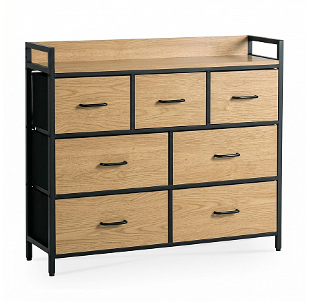 Komoda z Szufladami HUDSON 98 cm Dąb/Czarny Komoda z Szufladami HUDSON 98 cm Dąb/Czarny