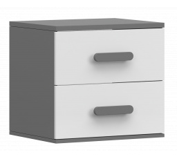 SMYK II - 22 éjjeliszekrény - Szürke/Fehér/Szürke