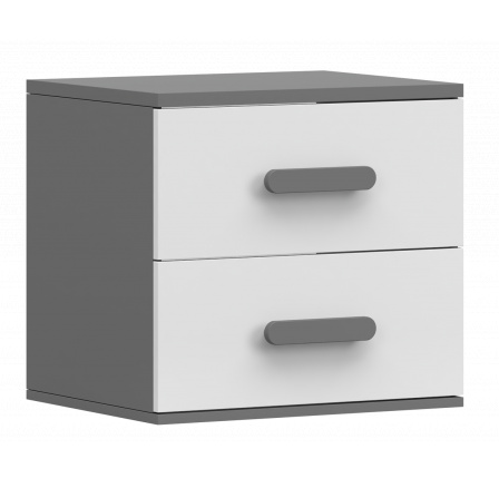 SMYK II - 22 éjjeliszekrény - Szürke/Fehér/Szürke