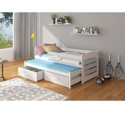 TIARRO 180x80 Kétszemélyes ágy korláttal Fehér+Szürke