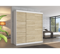 Tolóajtós szekrény MEGAN 200 Fehér+Sonoma