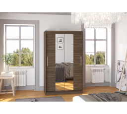 Tolóajtós szekrény tükörrel SANTOS 120 Choco+Choco