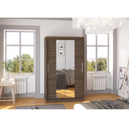 Tolóajtós szekrény tükörrel SANTOS 120 Choco+Choco