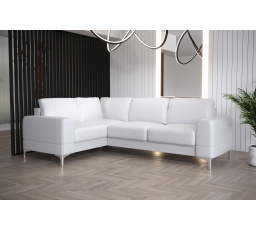 NAROŻNIK ARIA II 250x185 - lewa , Biała eko skóra