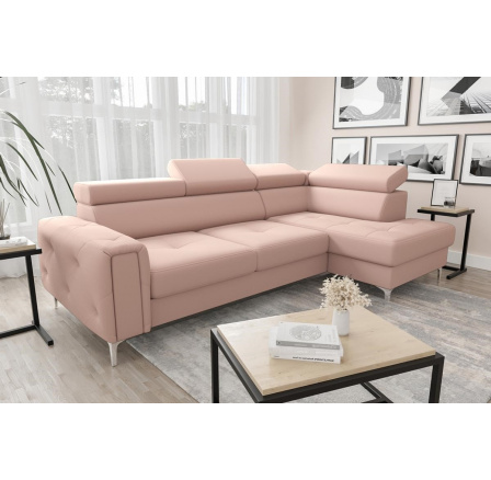 NAROŻNIK Z FUNKCJĄ SPANIA ORION 165X255 - Odcienie różu , prawa NAROŻNIK Z FUNKCJĄ SPANIA ORION 165X255 - Odcienie różu , prawa