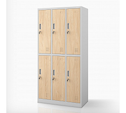 Szociális ruhásszekrény BHP szürke / sonoma tölgy 6-ajtós: Eco Design IGOR, 900 x 1850 x 450 mm