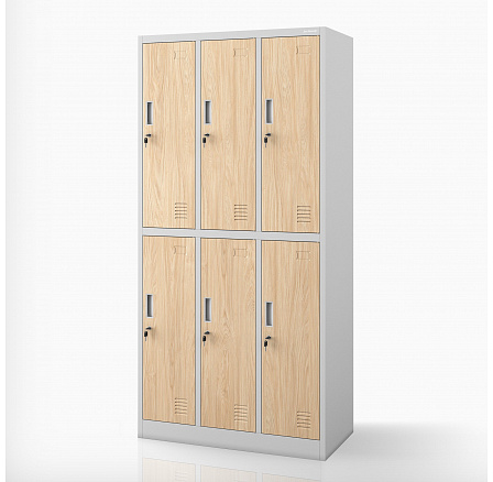 Szociális ruhásszekrény BHP szürke / sonoma tölgy 6-ajtós: Eco Design IGOR, 900 x 1850 x 450 mm Szociális ruhásszekrény BHP szürke / sonoma tölgy 6-ajtós: Eco Design IGOR, 900 x 1850 x 450 mm
