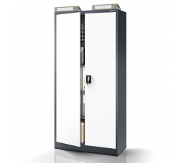 Irodai fém iratszekrény antracit-fehér: JAN H, 900 x 1950 x 400 mm