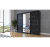 ALBA ruhásszekrény tükörrel, Fekete