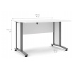 Psací stůl OFFICE 403/437, Bílá/Silver grey