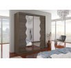 Tolóajtós szekrény tükörrel KANSAS 180 Choco+Choco