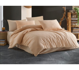 Francouzské povlečení krep UNI 240x200, 70x90cm Béžové