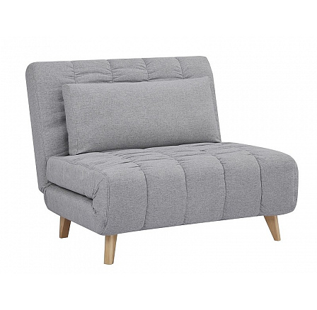 Kinyitható fotel BILLY, szürke huzat 137/bükk